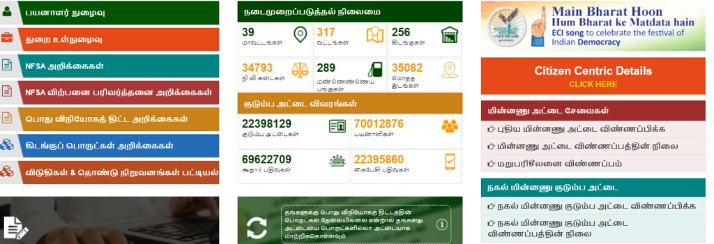 Aadhar Ration Card Link Tamilnadu 2024